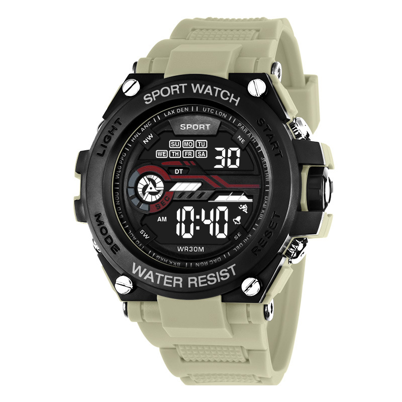 new fashion men's junior high school student electronic watch multi-function trend sports luminous timing led watch Application Scenario