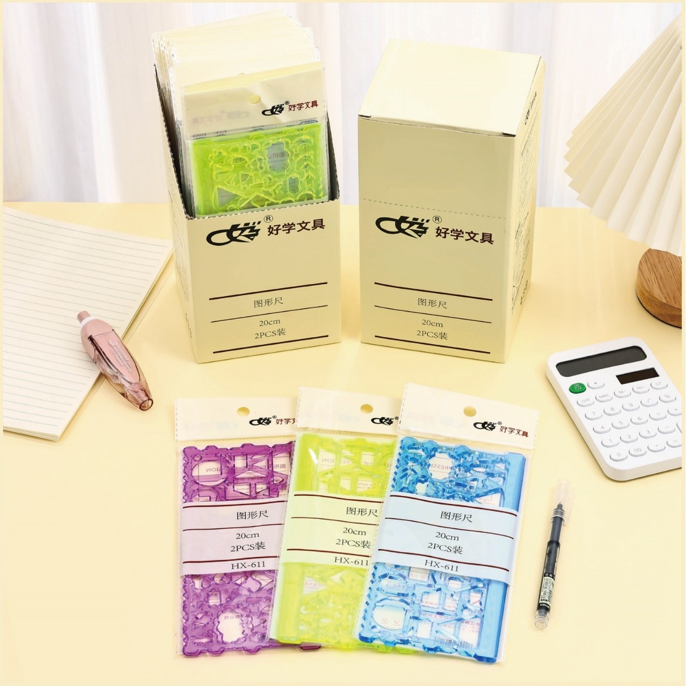 cartoon ruler sets four-piece set student 20cm soft ruler set primary school student cute study supplies stationery wholesale details Picture