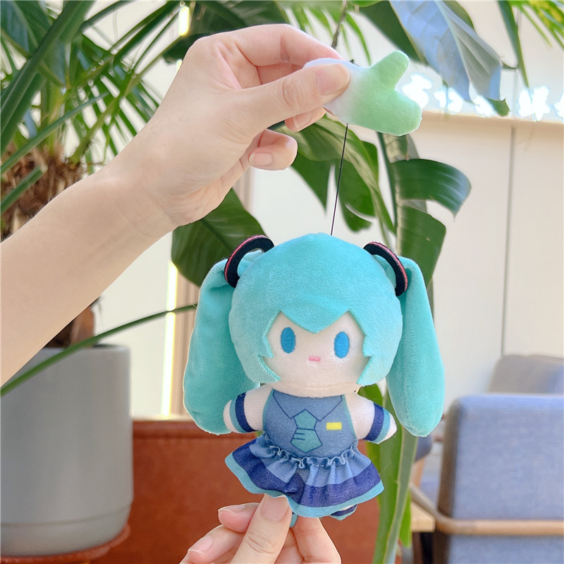 cute pull hatsune miku ankle biter pendant plush toy cartoon toy bag bag charm doll keychain Specification drawing