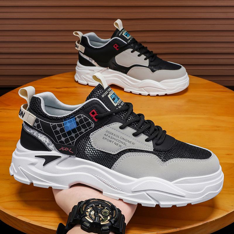 men's shoes spring versatile leisure cargo board shoes work leather waterproof non-slip sports increased by easy wear tide shoes Item Picture