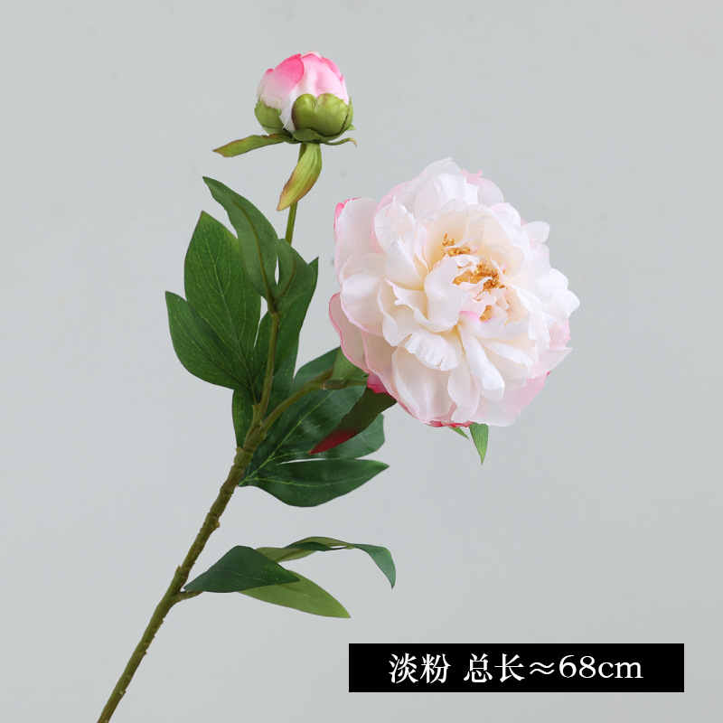 high-end 2-head peony artificial flower chinese living room decoration flowers dining table flower arrangement decoration peony fake flower bouquet Item Picture