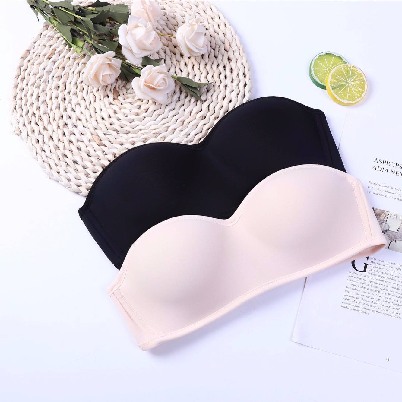 japanese and korean sexy minimalist girl's underwear 3d invisible underwear wireless strapless tube top push up bra full figure