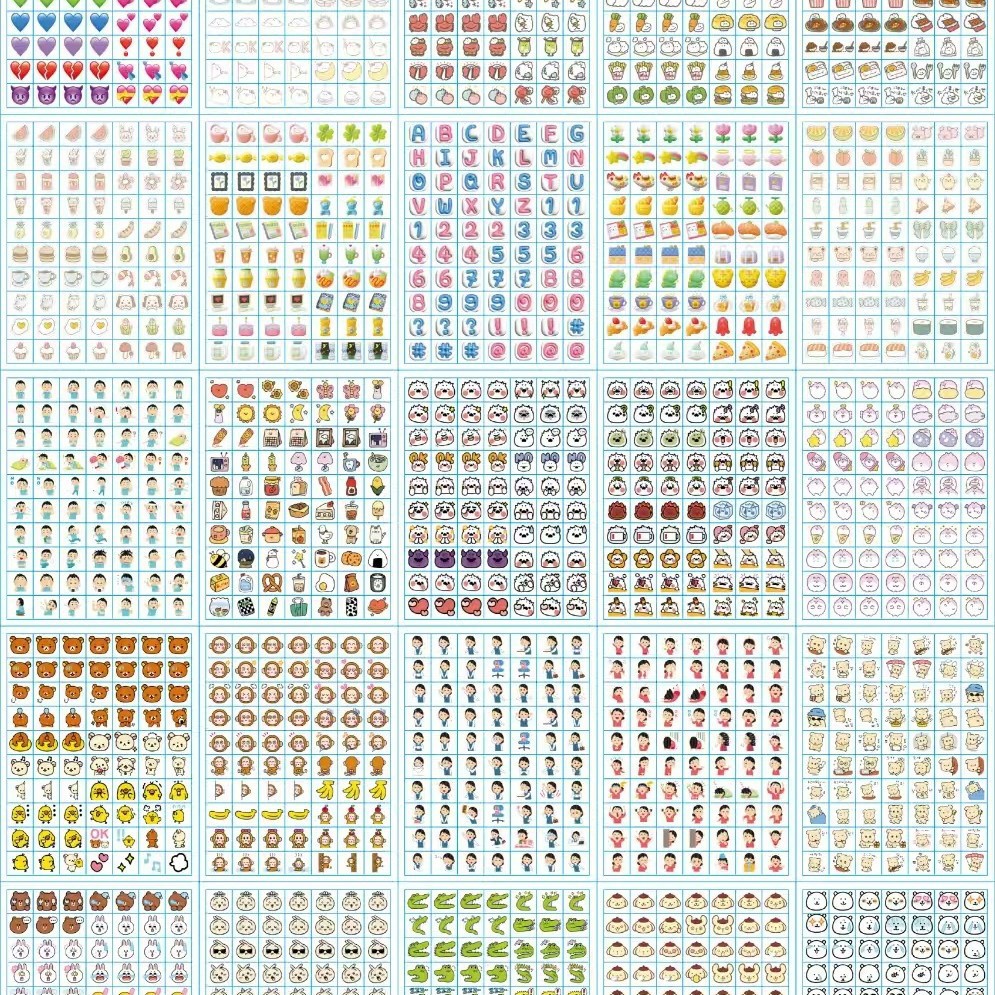 mini small nose ga hand account sticker book waterproof nail sticker cute stickers girl children cartoon decorative small pattern Item Picture
