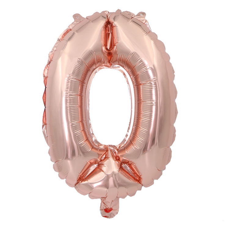factory direct supply 16-inch rose gold digital aluminum balloon 0-9 baby birthday wedding decorative aluminum foil balloon Specification drawing