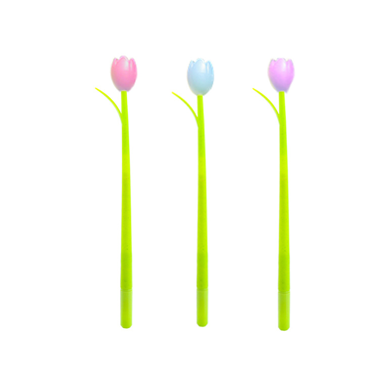 tulip gel pen creative light-changing flower pen cute stationery student prize gift writing water-based paint pen Item Picture