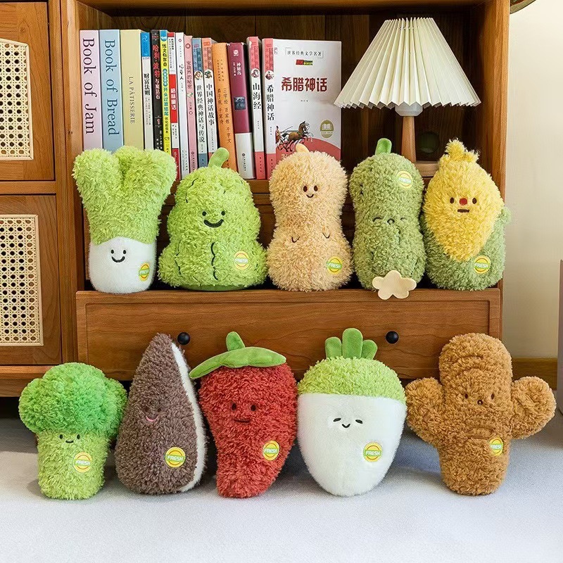 creative new prize claw doll children's toy fruit and vegetable plush toy emulational fruits and vegetables figurine doll wholesale full figure