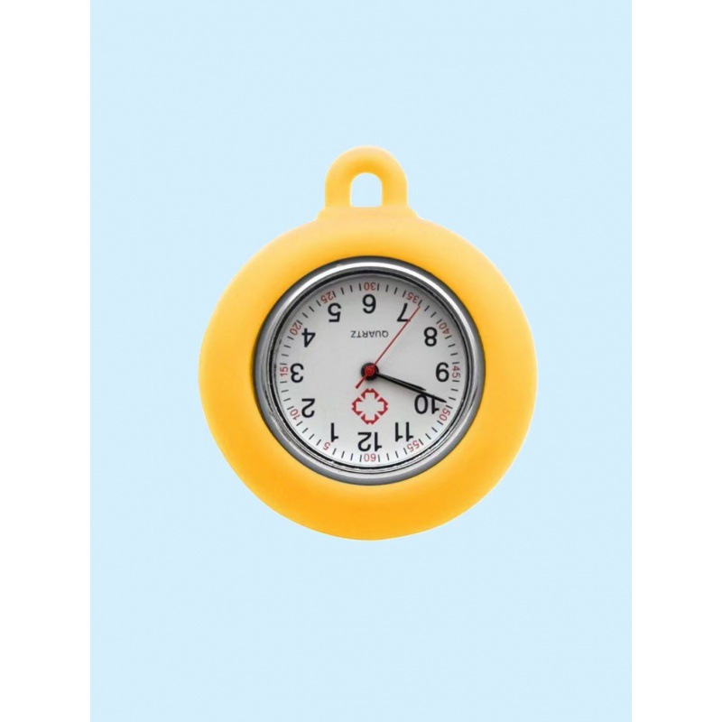 hot sale round silicone nurse watch student exam cute pocket watch simple nurse chest pocket watch quartz watch wholesale Specification drawing