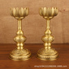 brass prosperity brought by the dragon and the phoenix candlestick decoration household worship hall buddha front candle holder chinese high leg aromatherapy table decoration details Picture