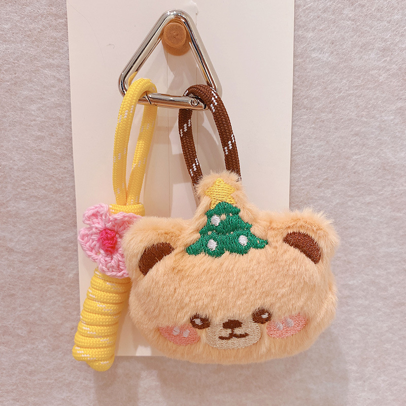 hd10145a06 fabric mori artistic mushroom bunny doll car keychain mobile phone charm bag ornaments for women details Picture