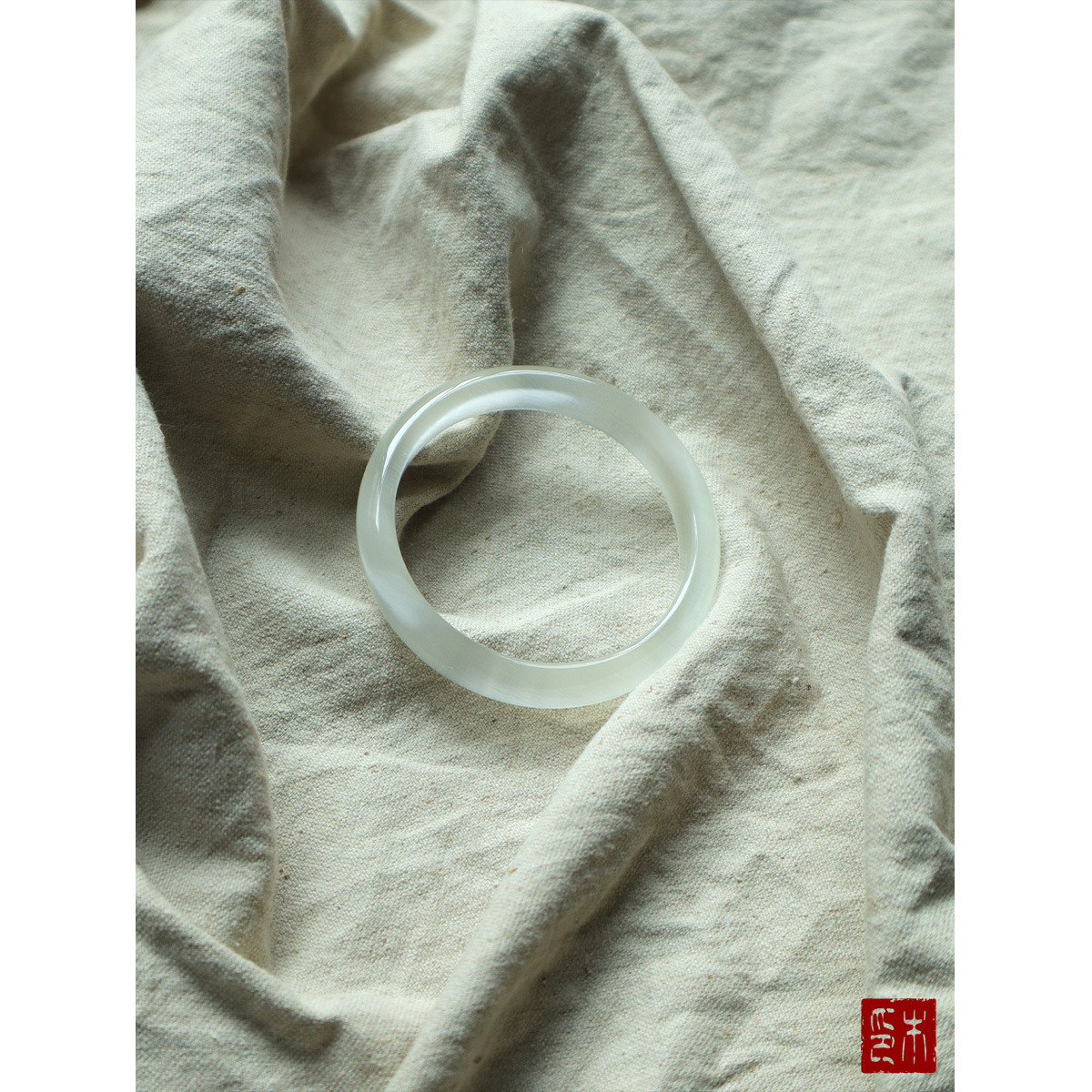 wooden sleep "misty blue white" white moonlight ice through opal colored glaze bracelet chinese chalcedony sense bracelet girls' gifts details Picture
