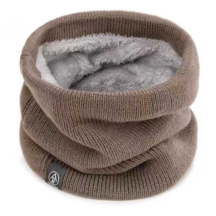 winter neck warmer unisex fleece-lined thickened bandana outdoor cycling mask versatile knitted neck protection pullover scarf details Picture
