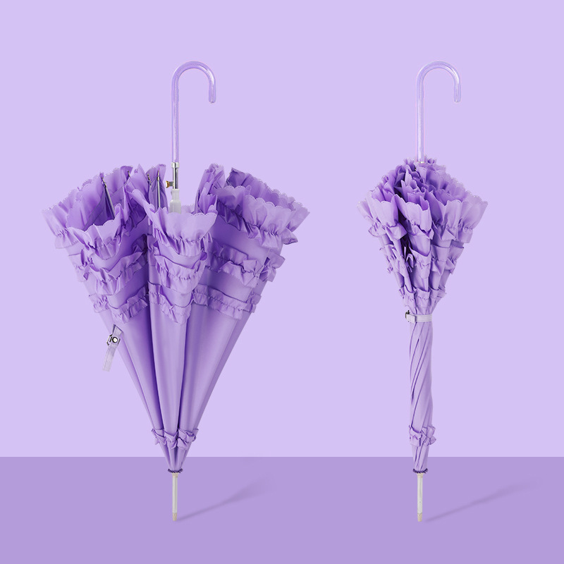 cross-border lolita lace umbrella umbrella sunshade plus-sized wedding bride umbrella sunny and rainy dual-use long handle umbrella wholesale details Picture