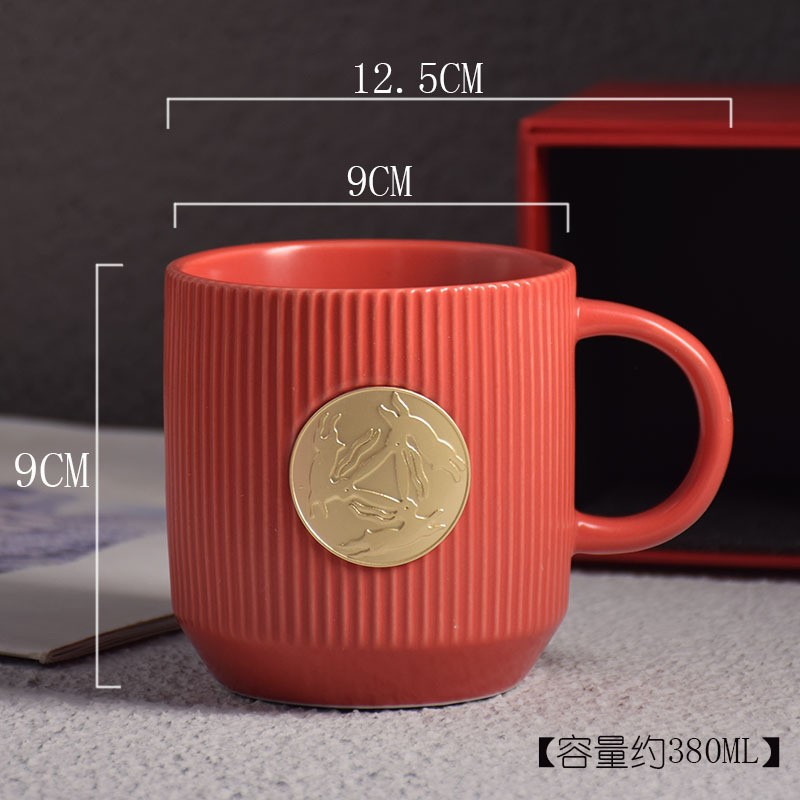 xingba style creative ceramic mug office coffee milk cup gift business gift printed logo Application Scenario