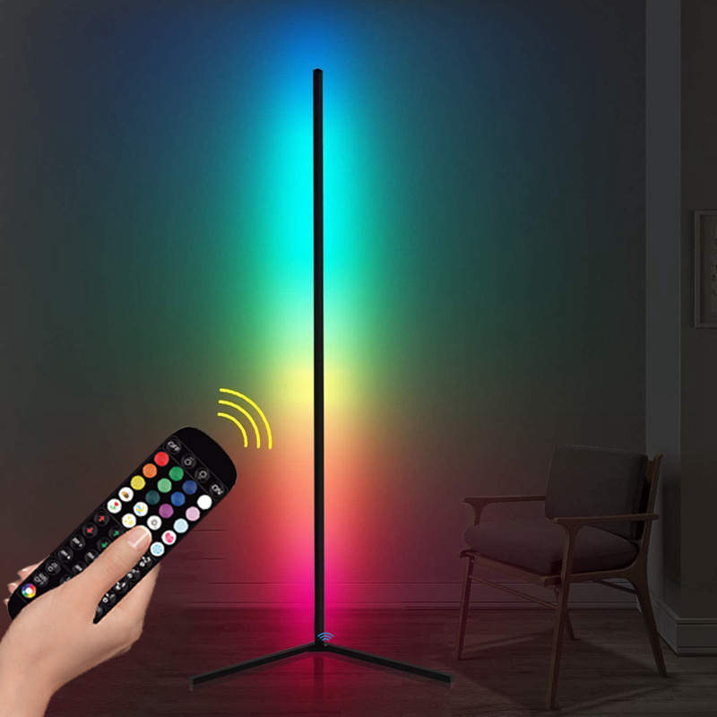 cross-border led floor lamp smart bluetooth app control bedroom corner lamp music rgb magical color floor ambience light full figure
