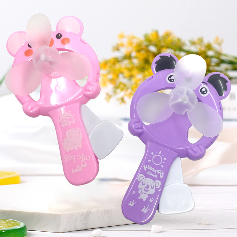 2022 new portable fan mini handheld hand pressure cartoon little fan summer push small gift details Picture