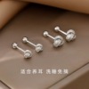 sterling silver needle ruyi knot thread stud earrings female temperament high sense otica ear-caring cold style design earrings Specification drawing