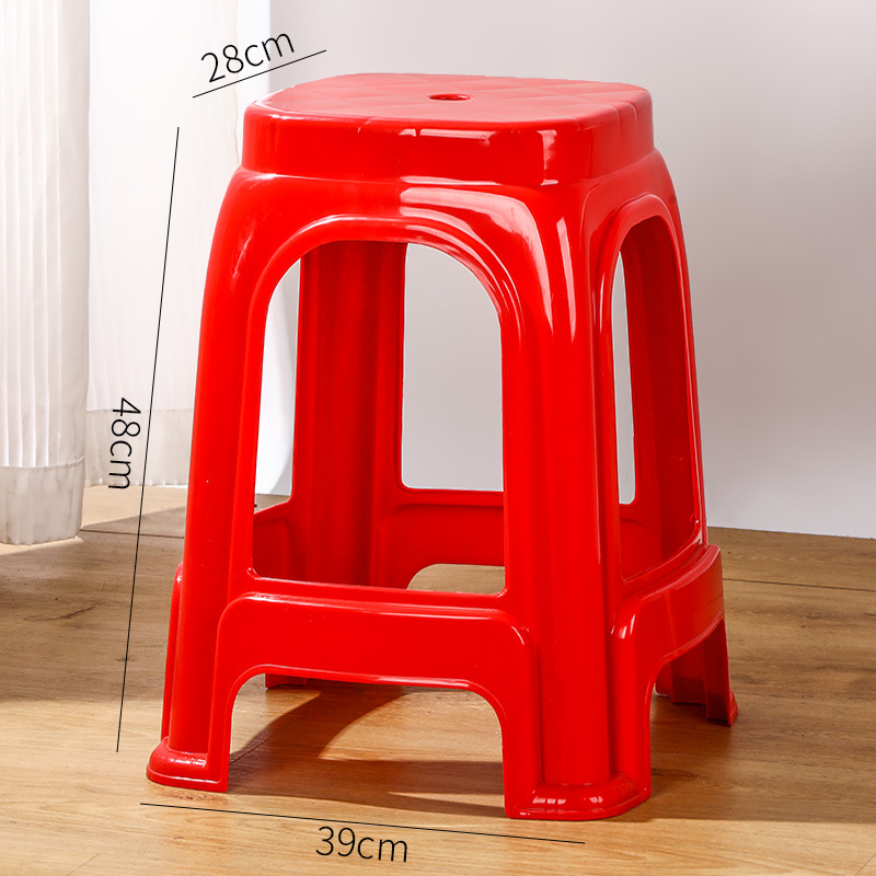 factory wholesale plastic stool thickened anti-fall chair simple style outdoor conference home square stool stackable details Picture