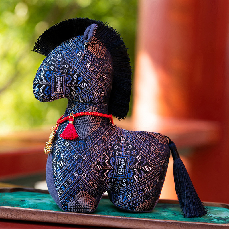 2026 horse year mascot plush toy national style horse plush doll rich fabric pony pendant annual meeting gift full figure