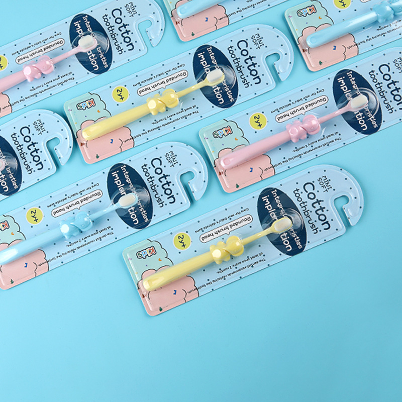 wangenmao children's toothbrush single 2-10 years old baby cartoon elephant fine soft hair toothbrush factory wholesale Specification drawing