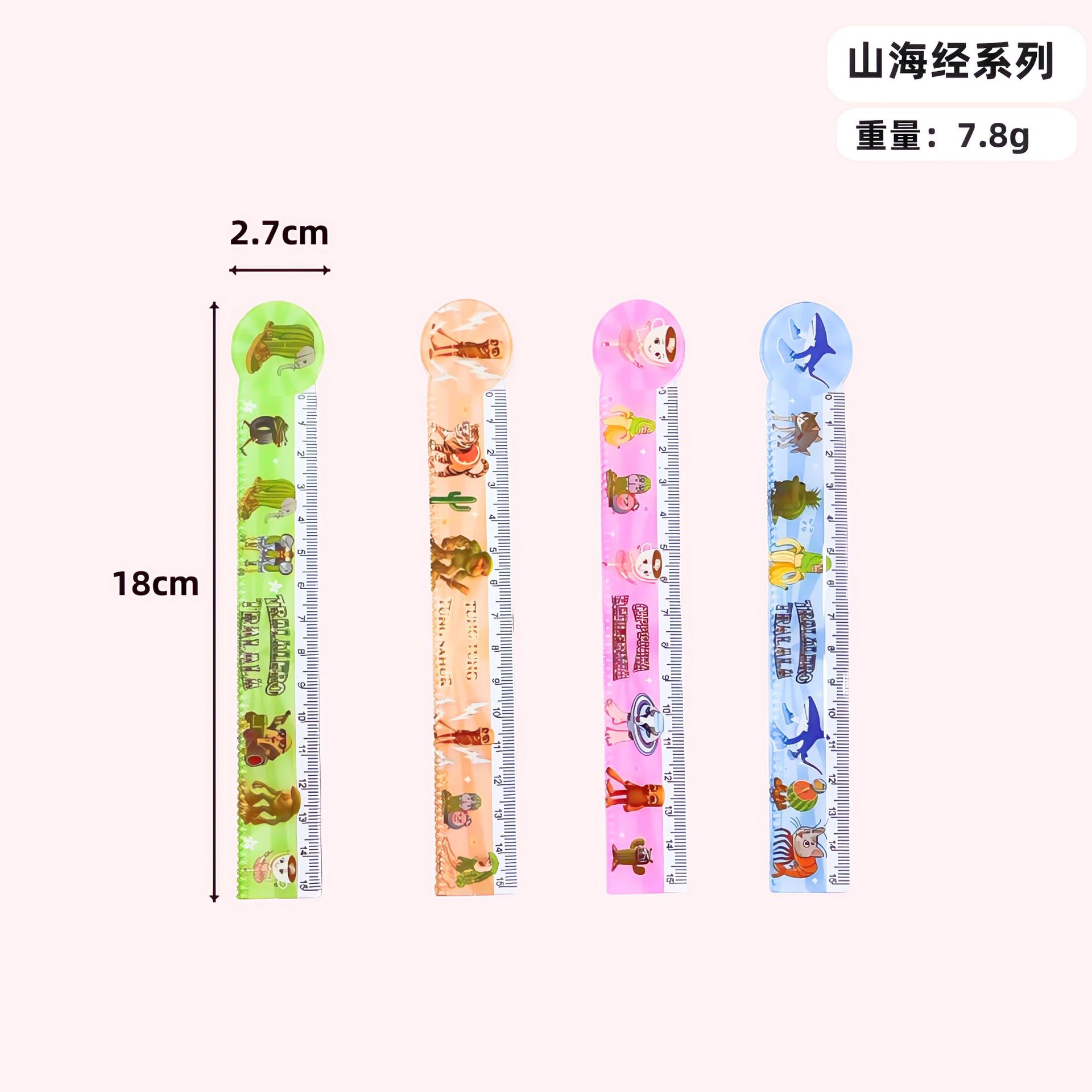 ruler only for pupils 123 grade cartoon cute good-looking ruler 18 exam drawing measuring tool details Picture