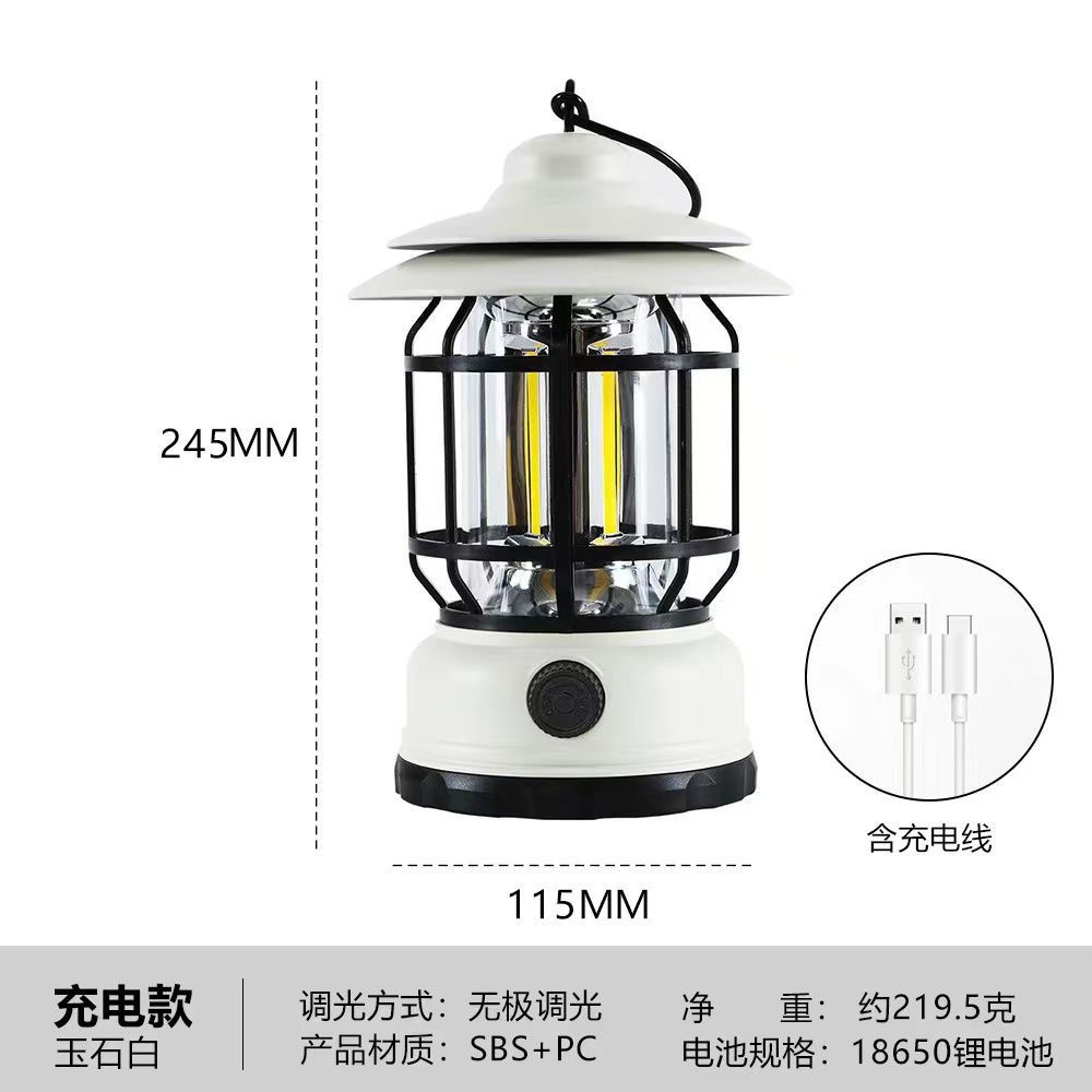 best-seller on douyin retro camping lantern outdoor camping light household emergency tent light multi-function portable retro barn lantern details Picture
