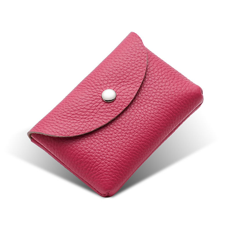 new mini genuine leather coin purse women's first layer cowhide compact bag cover wallet litchi pattern soft leather coin bag Application Scenario