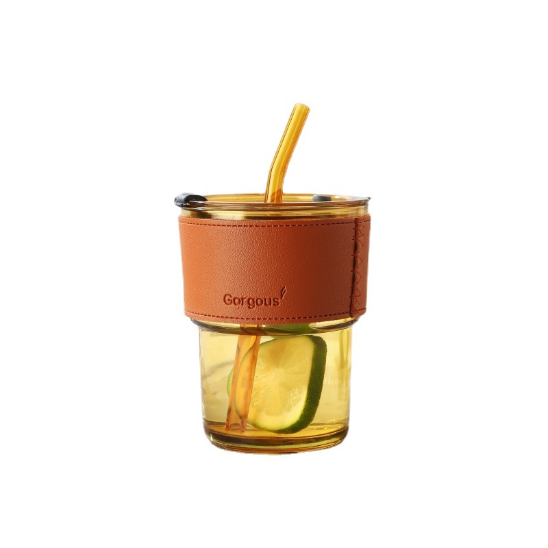 internet celebrity bamboo joint cup ins wind straw coffee cup store celebration drainage advertising gift glass water cup printed logo Item Picture