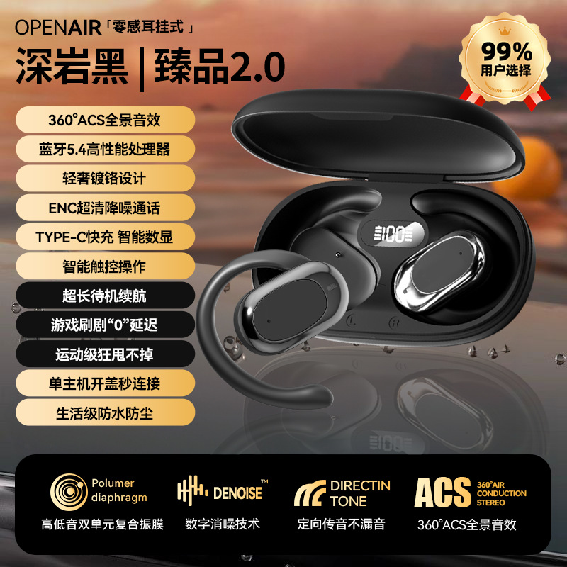 burmester 2025 new bluetooth headset non in-ear open ear-mounted noise reduction sports ultra-long life battery full figure