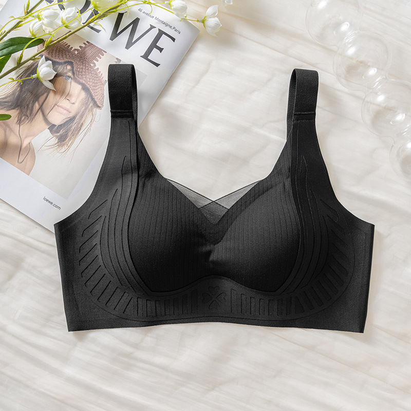 seamless underwear women's big chest small push up soft support lifting bra breast holding anti-sagging chest cross-border live broadcast Item Picture