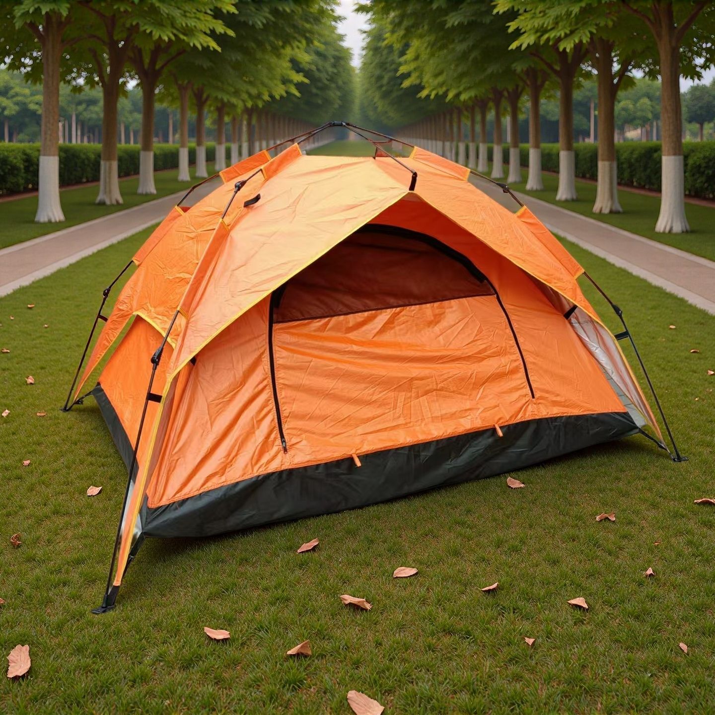 outdoor dual use tent 3-4 people camping camping leisure tourism sun protection windproof double layer automatic quick unfolding details Picture