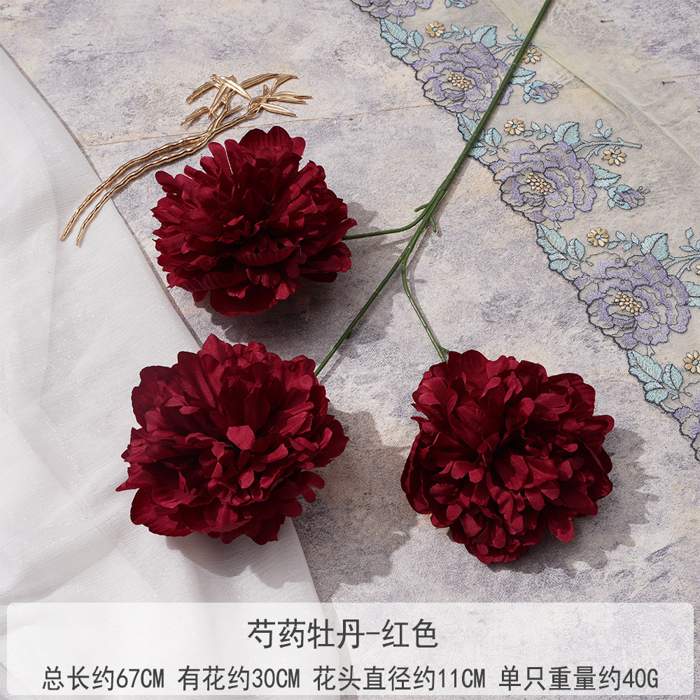 peony artificial flower bouquet handmade flowers wedding flower artificial silk flower wedding landscaping decoration floor arrangement full figure