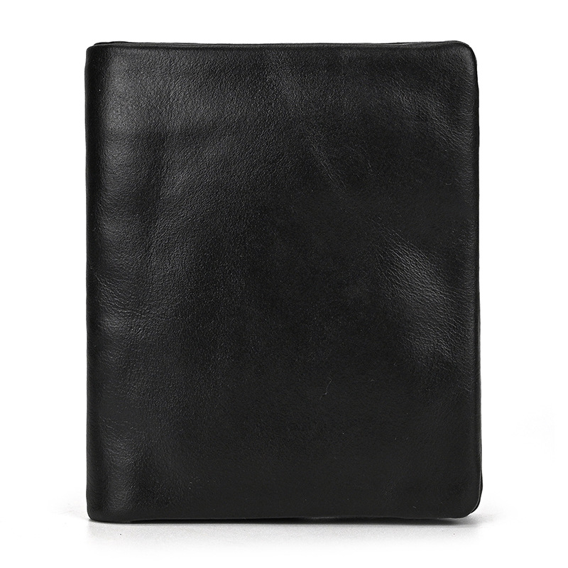 genuine leather small wallet advanced oily leather men's and women's bi-fold wallet coin purse first layer cowhide multiple card slots coin pocket Application Scenario