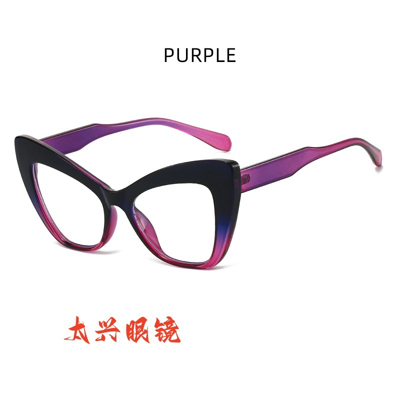 european and american ins new retro fashion large frame  eye anti-blue ray plain glasses women's cross-border fashion sunglasses Specification drawing
