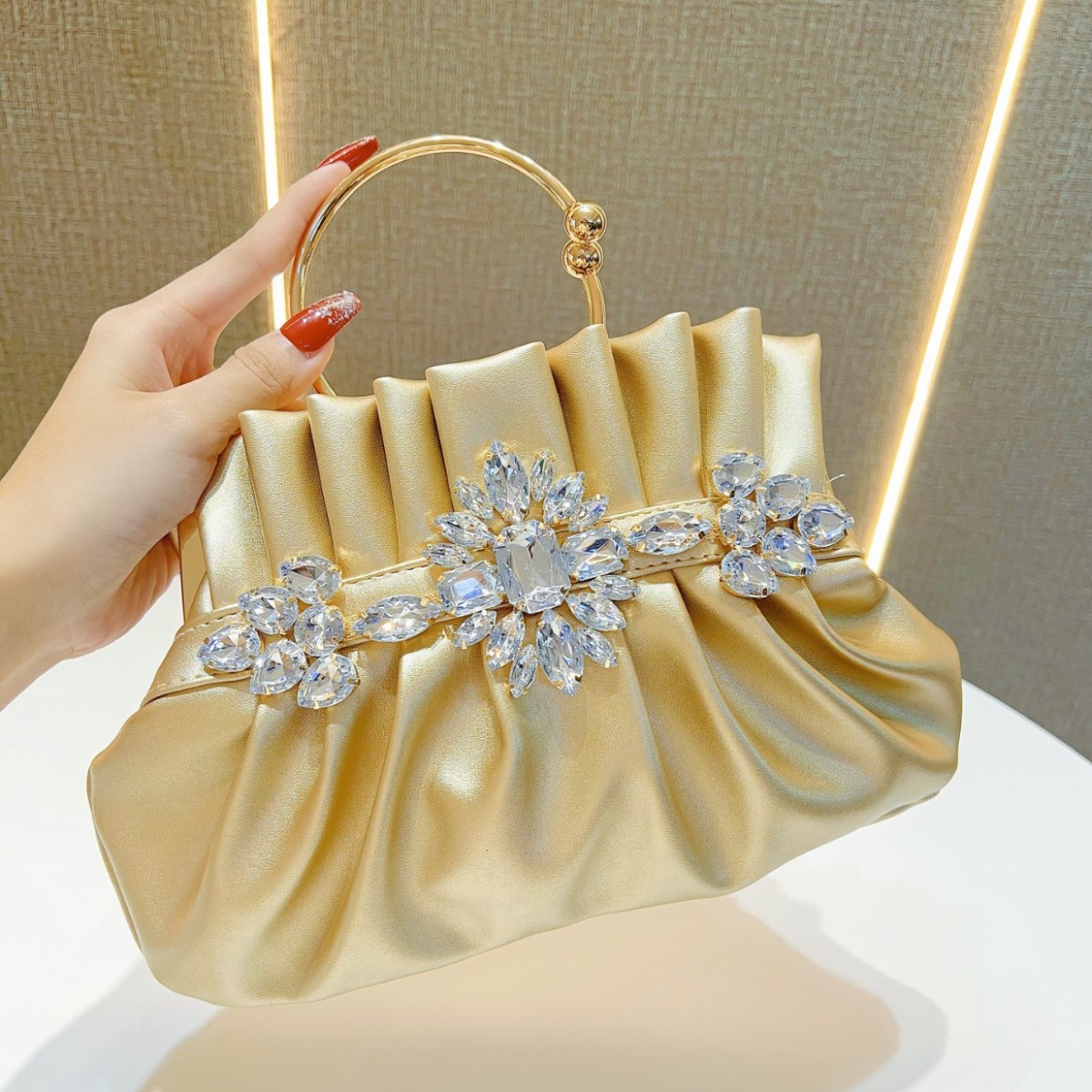 european and american fashion diamond evening bag birthday wedding banquet handbag shoulder crossbody women's handbags details Picture