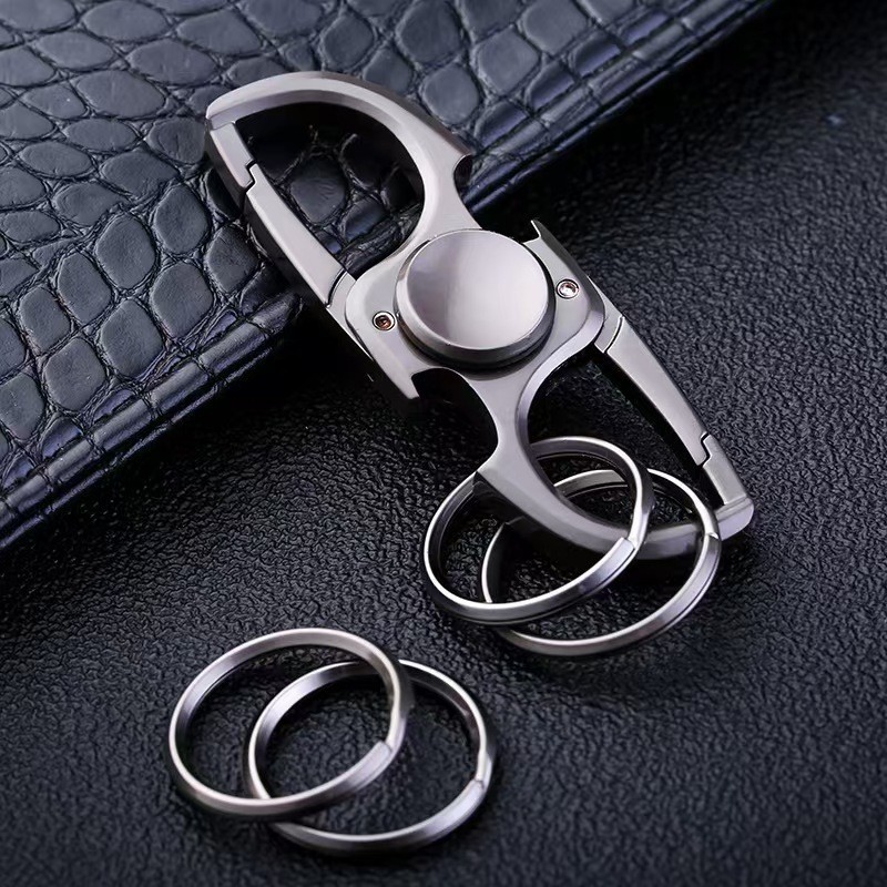 car keychain metal fidget spinner rotating blade car keychain convenient bottle opener gift wholesale details Picture