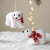 cross-border new christmas decoration flocking white bear pendant christmas tree cute creative decoration pendant hanging ornament Specification drawing