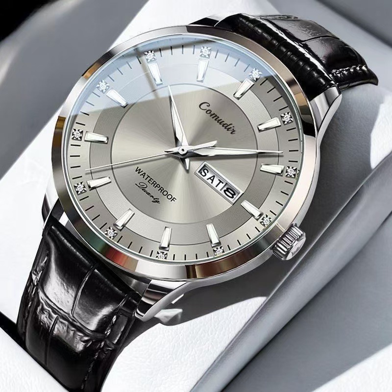 automatic imitation mechanical watch men's watch men's hollow waterproof trendy luminous double calendar tiktok cross-border one piece dropshipping full figure