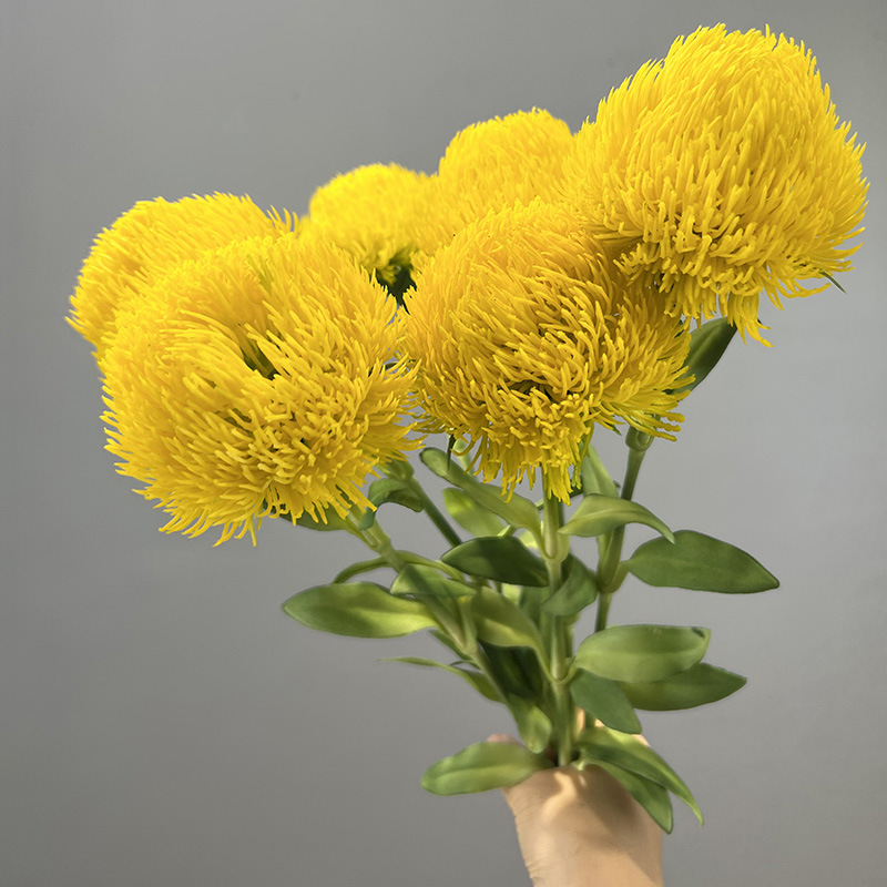 chinese modern home flower arrangement fake flower feel green dianthus model room display soft glue green fur ball Application Scenario