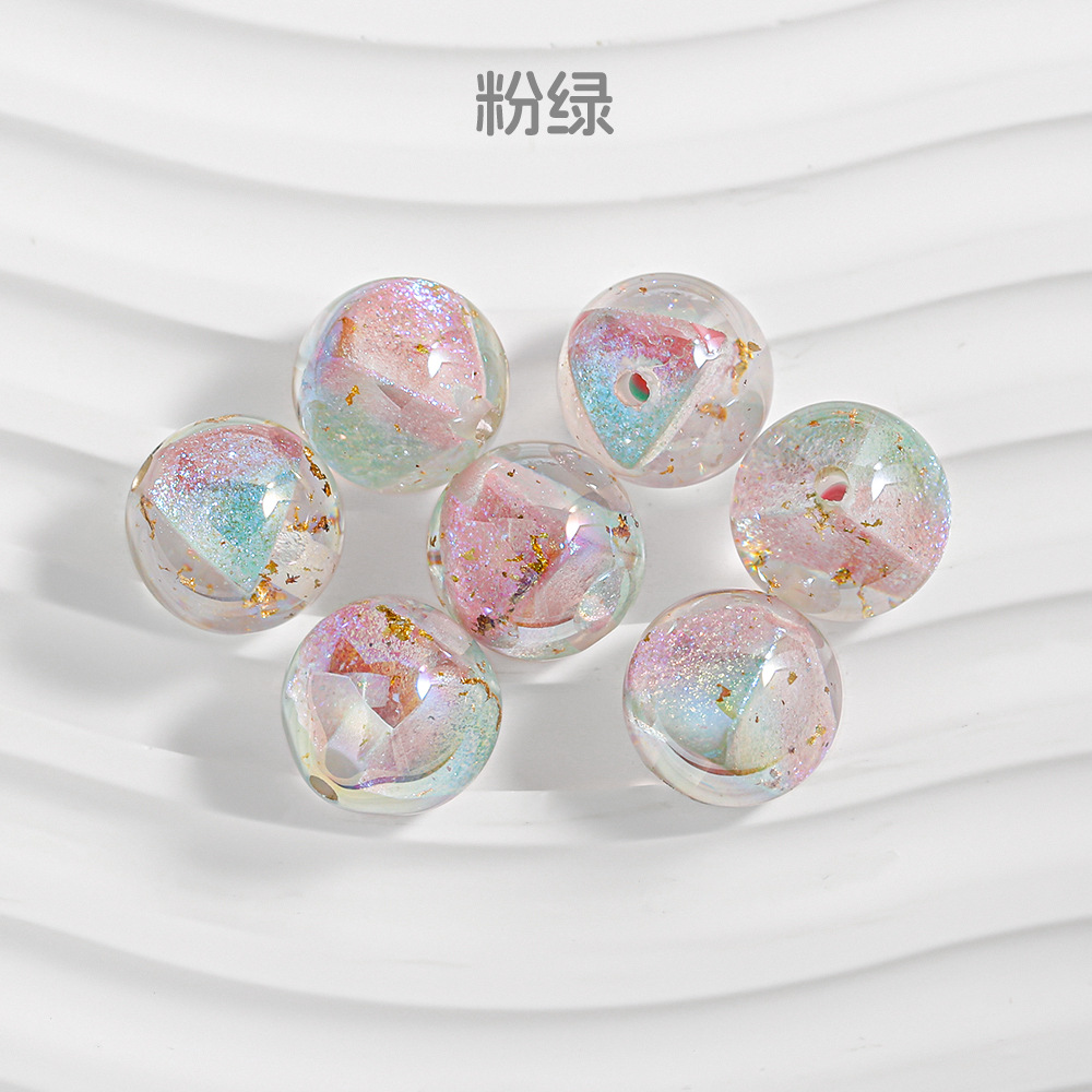 hedi beads diamond crystal beads straight hole round beads a string of beads high permeability resin scattered beads mobile phone charm diy materials accessories wholesale Specification drawing