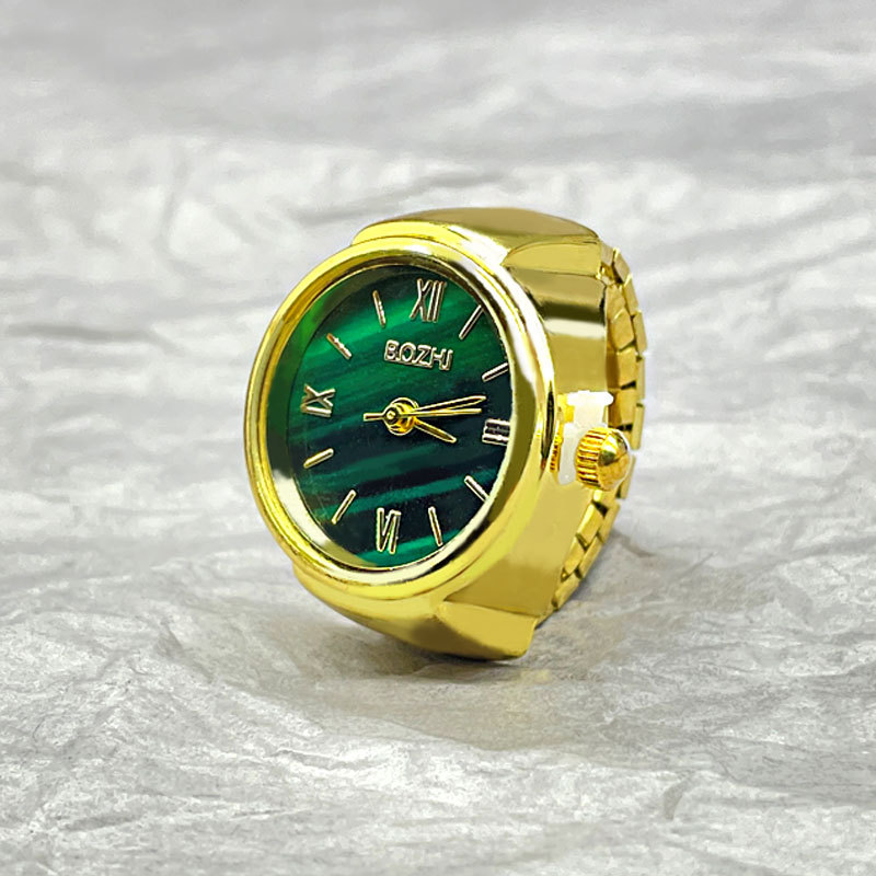 [ring watch] small green watch advanced men and women hot sale ring watch foreign trade amazon alloy shell manufacturer direct wholesale details Picture