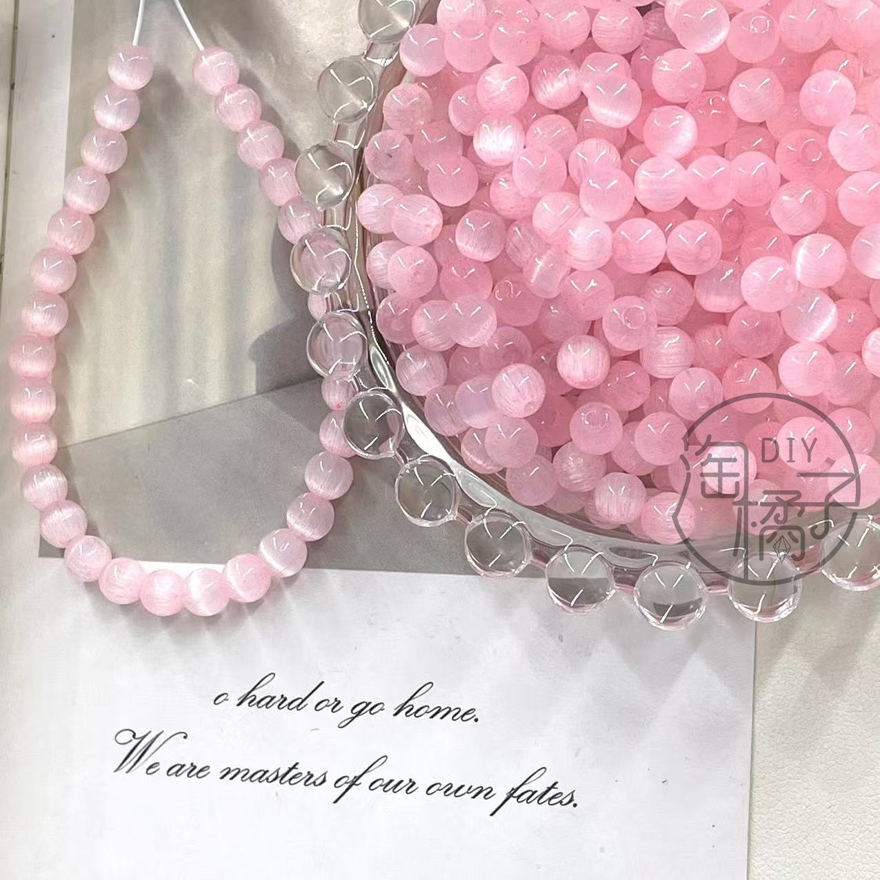 6mm super excellent  eye bead straight hole round beads glass beads handmade diy beaded necklace bracelet mobile phone charm scattered beads Application Scenario