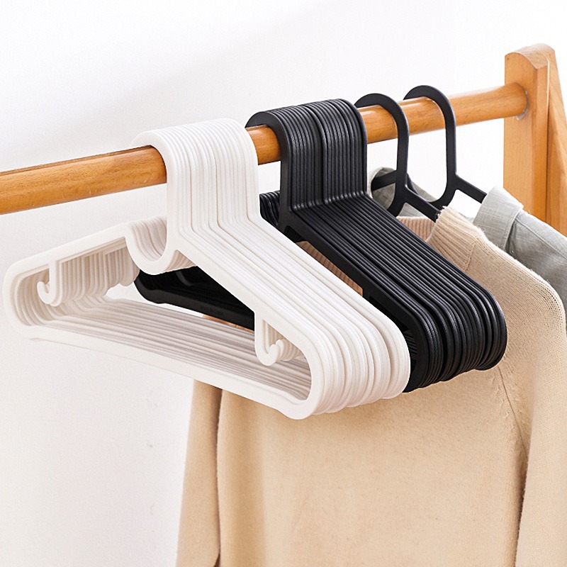 household plastic hanger stack hanging space-saving multifunctional drying clothes hanger thickening bolding wide shoulders without marks pants rack Application Scenario