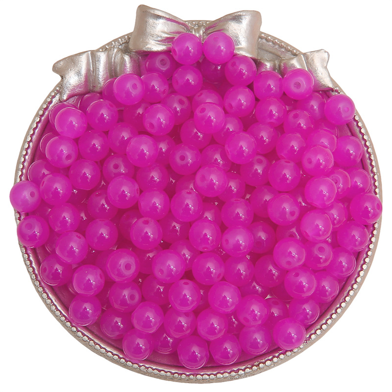 glass jelly imitation jade round beads bracelet beads scattered beads handmade diy bracelet necklace accessories material Specification drawing