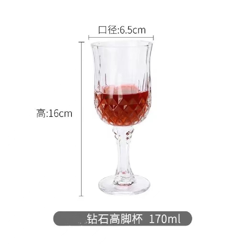 crystal glass diamonds red wine glass vintage embossed dessert wine cocktail glass goblet wine glass wine glass full figure