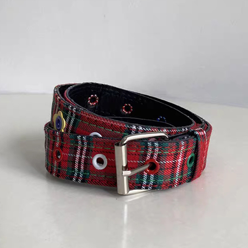 zunhai belt y2g dopamine flower red pattern belt female summer 2025 sweet cool hot girl denim lanchao details Picture
