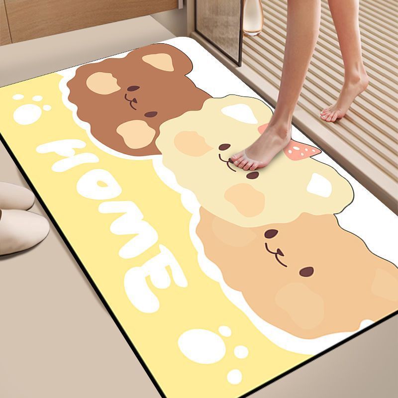 cartoon diatom ooze floor mat household stain-resistant wear-resistant bathroom door mat bathroom water-absorbing quick-drying non-slip cute foot mat Item Picture