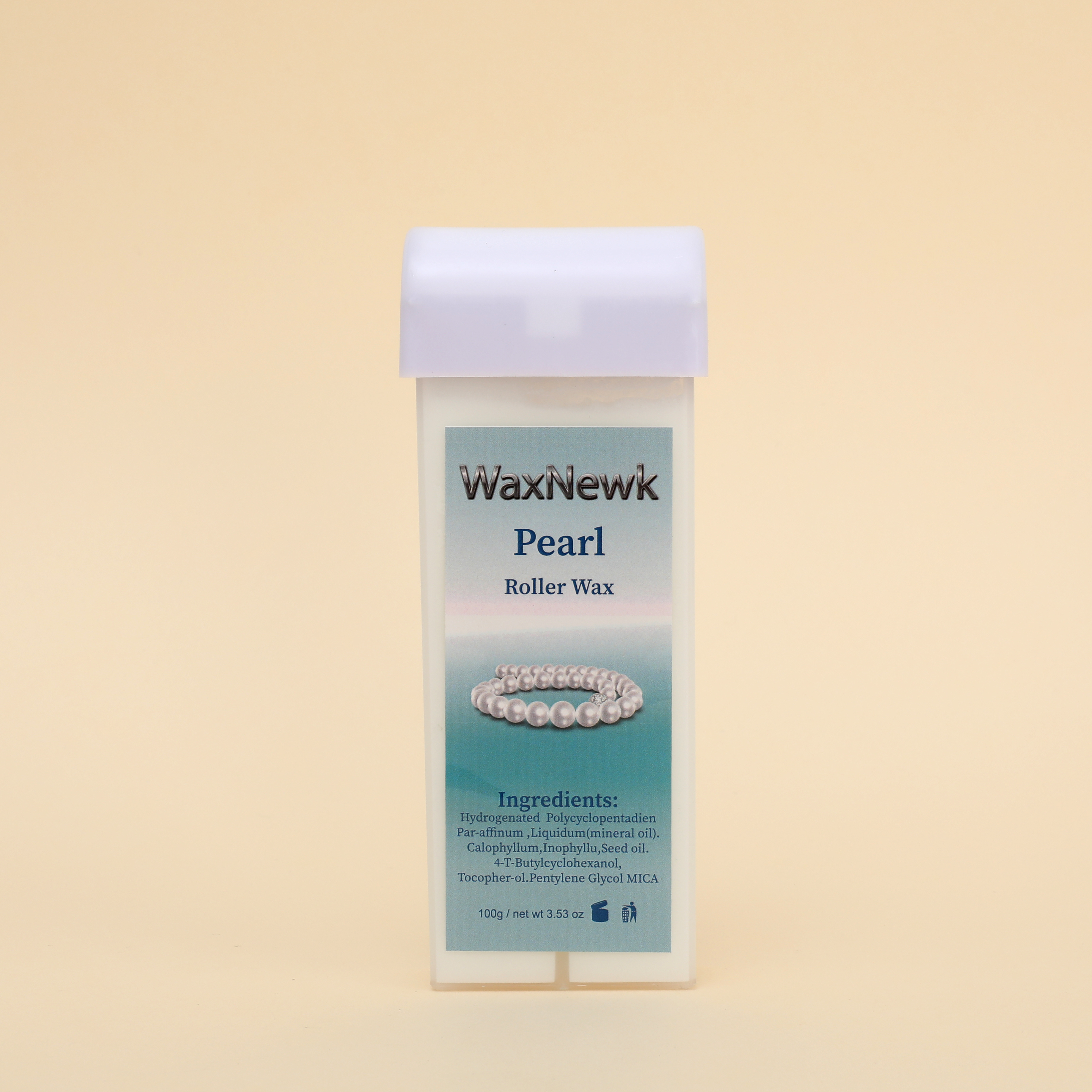 外贸专供WaxNewK100g滚珠蜡支装蜡脱毛蜡无松香珍珠蜡美容院white pearl roll on wax 