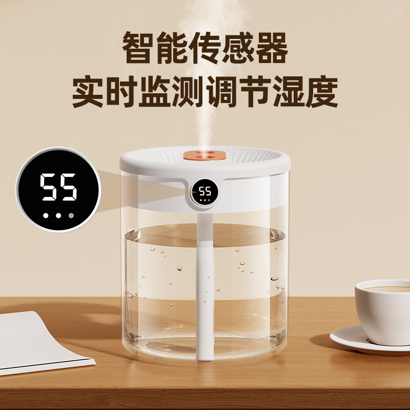 new 2l double spray humidifier usb large capacity home silent bedroom office small night lamp digital display humidifier details Picture