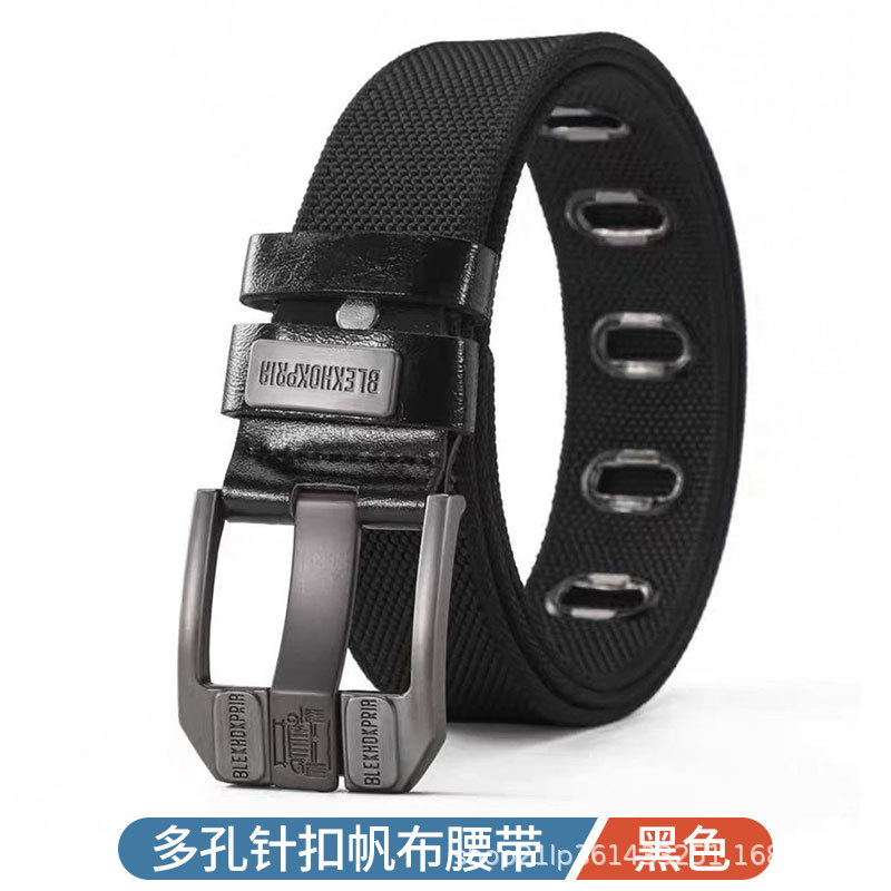belt men's outdoor casual canvas jeans belt new pin buckle trendy lengthened woven plus size pants woven belt full figure