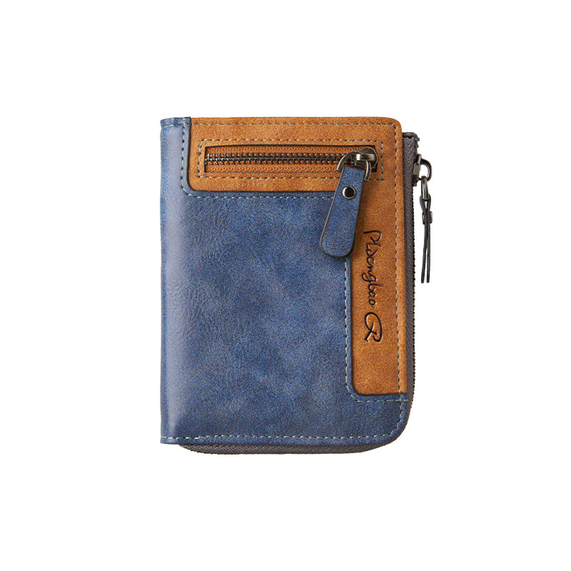 cross-border men's wallet high-grade short certificate card holder wallet men's zipper casual leather coin purse wallet Item Picture